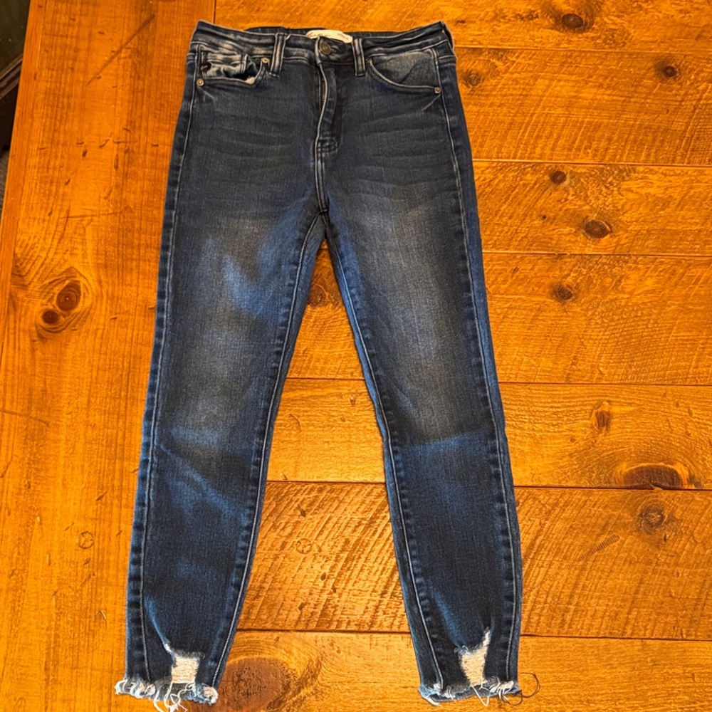 KanCan Dark Blue Distressed Ankle Jeans
